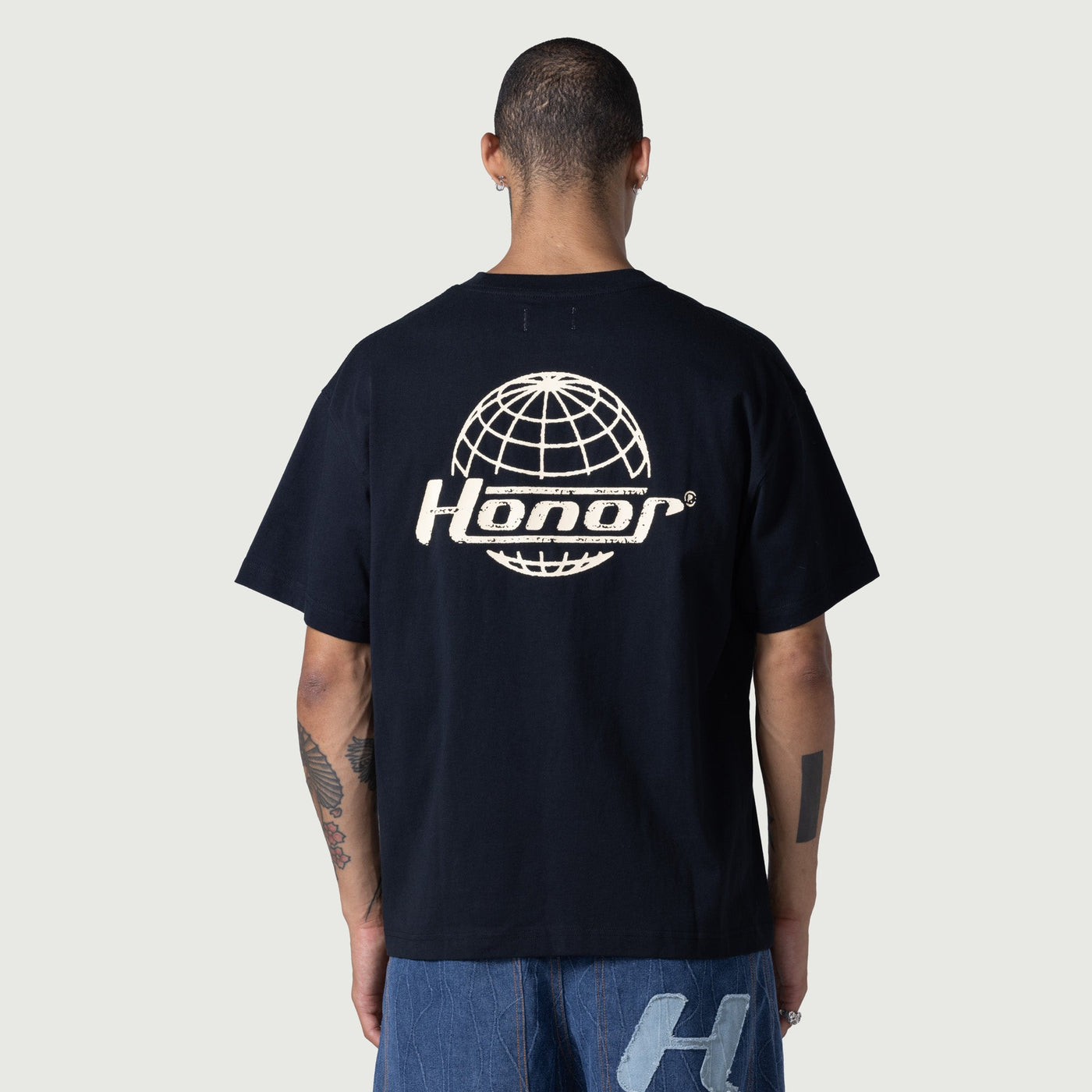 Honor Globe Logo Tee - Black