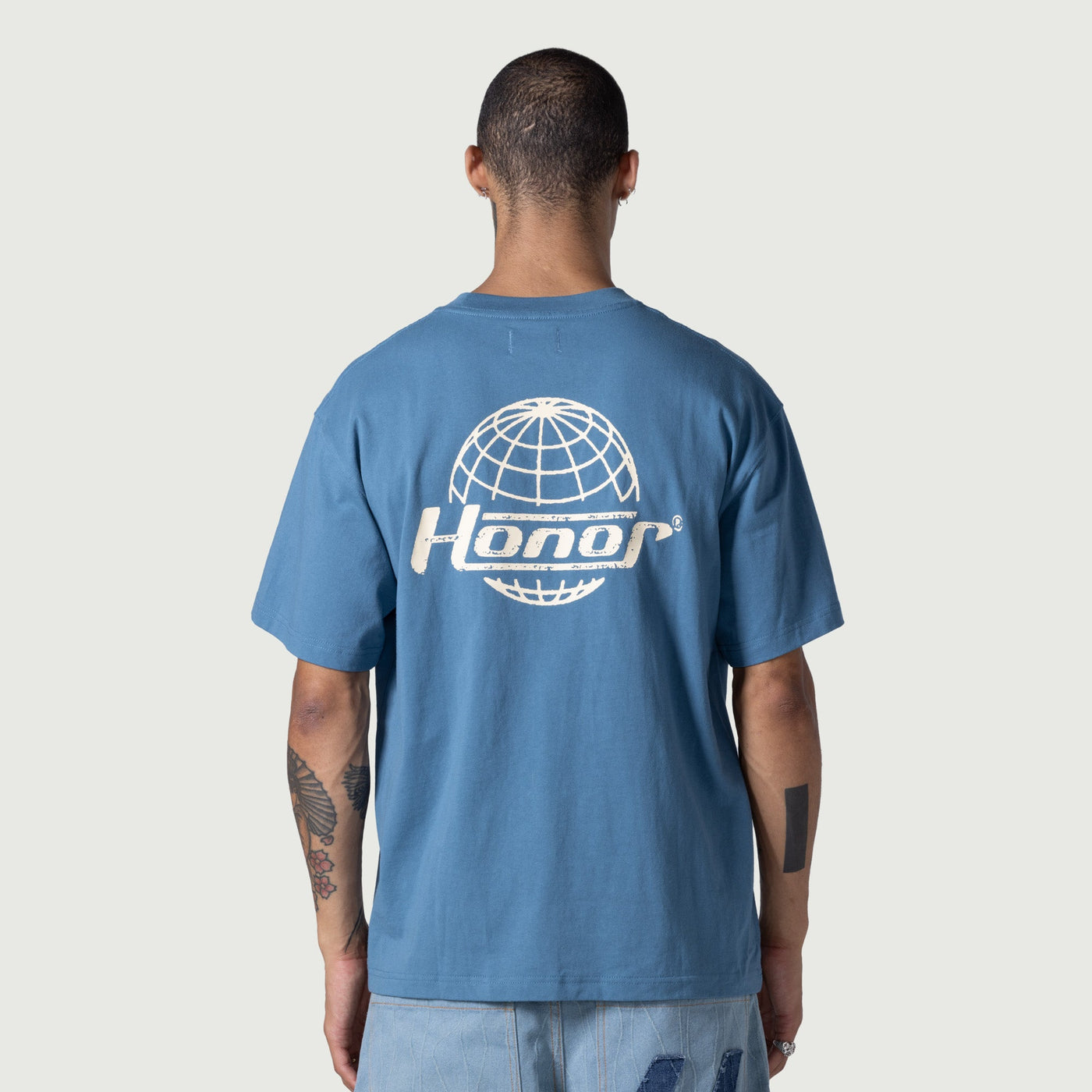 Honor Globe Logo Tee - Blue