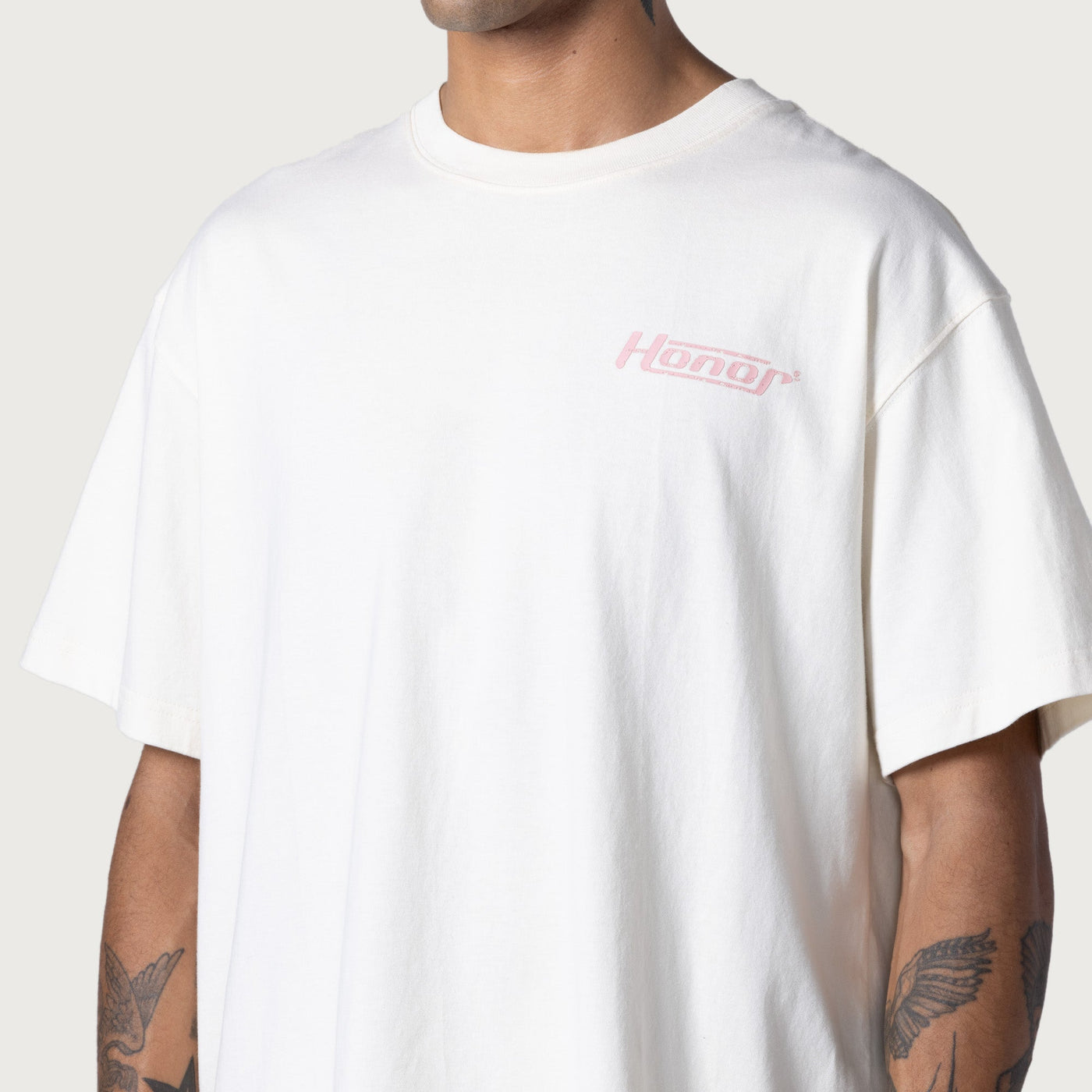 Honor Globe Logo Tee - Cream