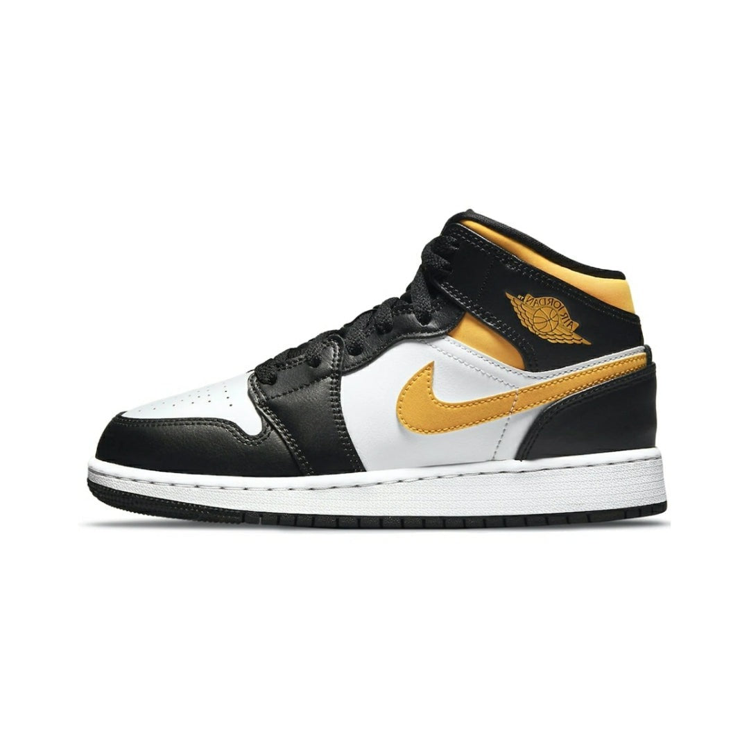 Air Jordan 1 GS Mid White Pollen Black 554725-177